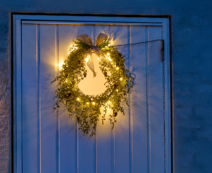 Dørkrans 25 LED m/kogler Ø45 cm